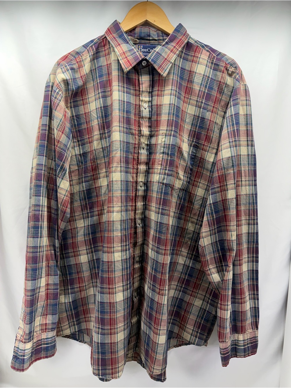 Vintage Dee Cee Plaid Flannel Shirt Men’s 2XLT Tall Made in USA